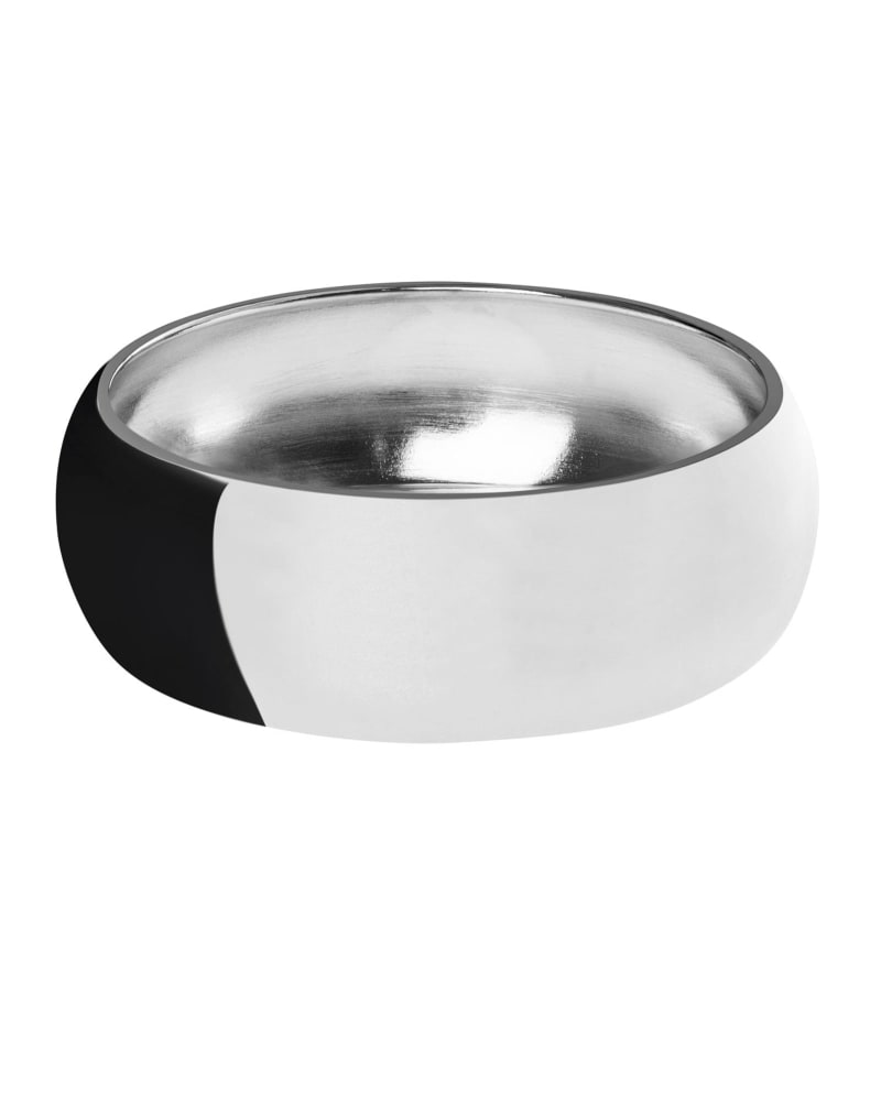 Front of a size 5/8" Medium Athena Bangle 5/8" Silver in Silver by Eklexic. | dia_product_style_image_id:285617